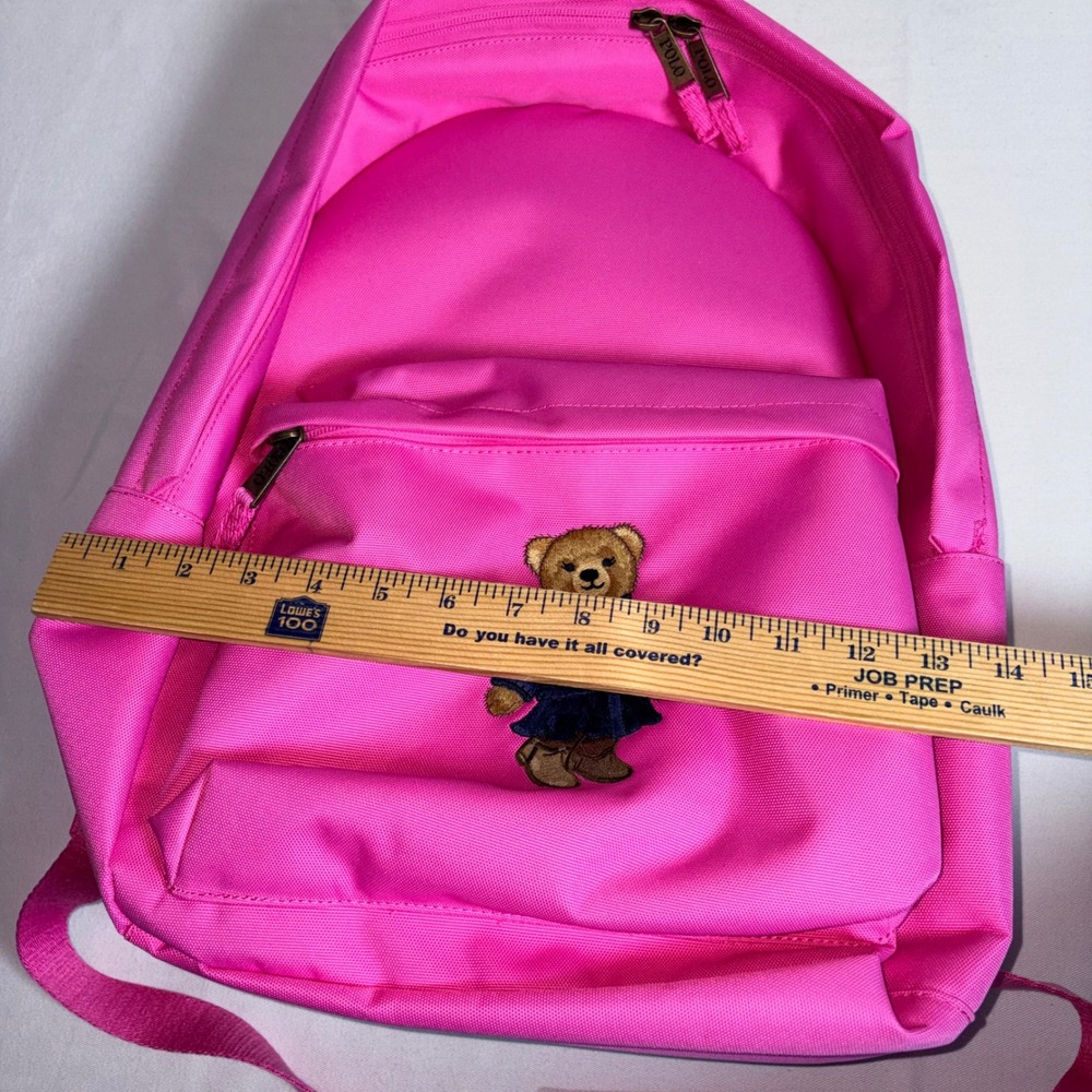 Polo Ralph Lauren Backpack OS Baja Pink New Embroidered Polo Bear 9AR149-AIL - Picture 7 of 15